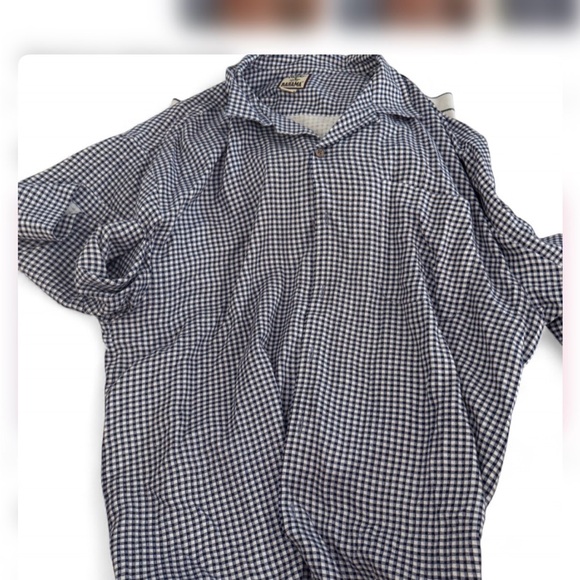 Tommy Bahama Other - Tommy Bahama Navy and White Checkered Shirt 100% silk